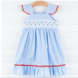 Stitchy Fish Patriotic Girls Dress | size 5T